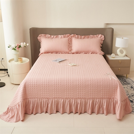 恒爱 2025新款A类全棉纯棉多功能夏被夏凉被空调被四件套-一枝独秀 豆沙