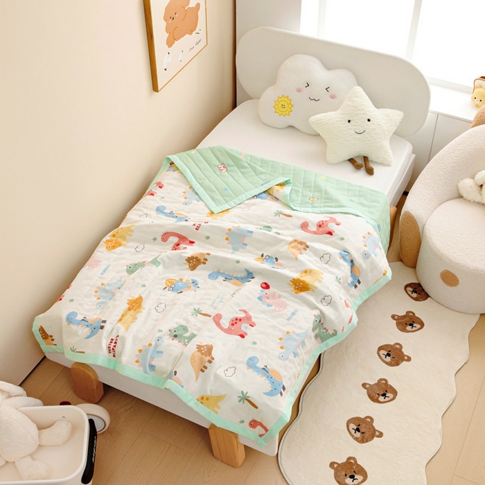 91家纺网 家纺一手货源 找家纺 梵赫   2025新款全棉卡通夏被 恐龙宝宝