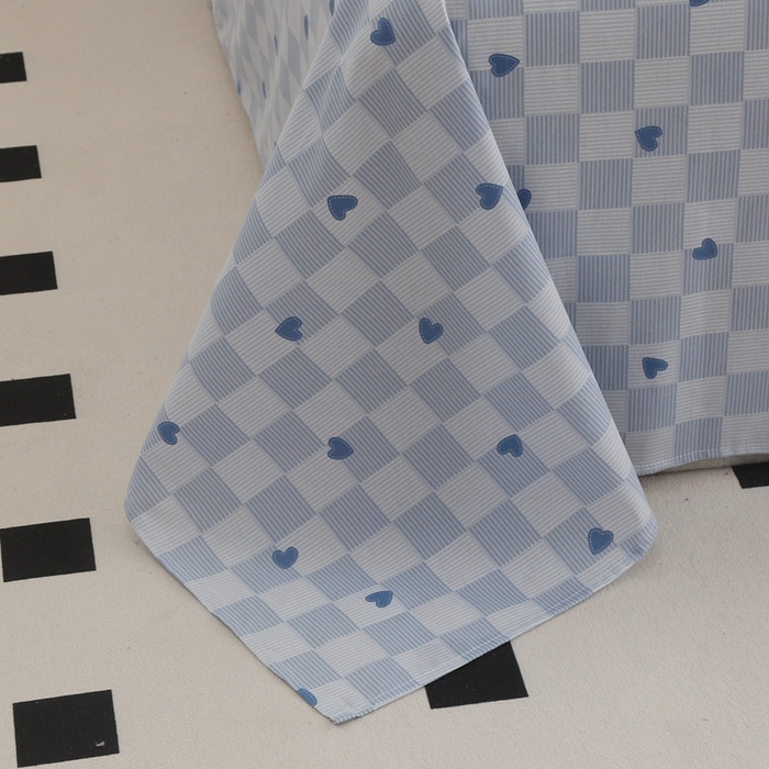 91家纺网 家纺一手货源 找家纺 圣锦家纺 2025新款全棉单被套满心欢喜-蓝