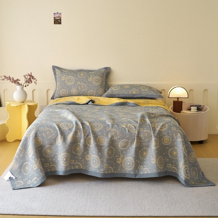 91家纺网 家纺一手货源 找家纺 （总）棠薇家纺2025新款简约风多功能纱布盖毯纱布毯子毛巾被床盖沙发巾单毯枕巾枕套三件套