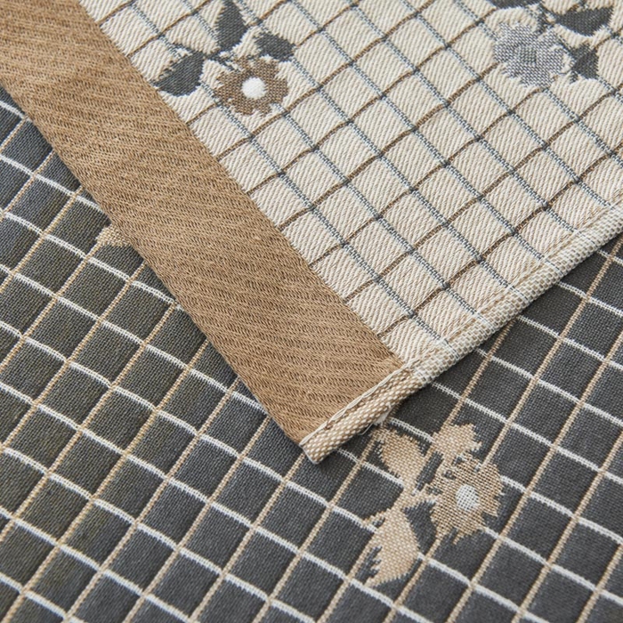 91家纺网 家纺一手货源 找家纺 2025新款纯棉加厚精梳棉纱布枕巾 花韵-浅咖 52*78cm/对