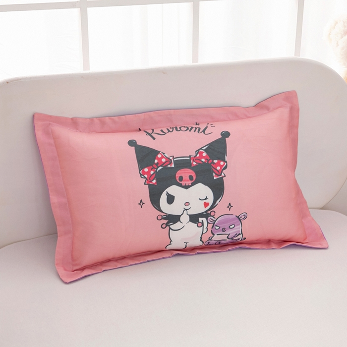 91家纺网 家纺一手货源 找家纺 乐秀家纺 2025新款三丽鸥全棉纯棉儿童夏被夏凉被空调被 条纹库洛米