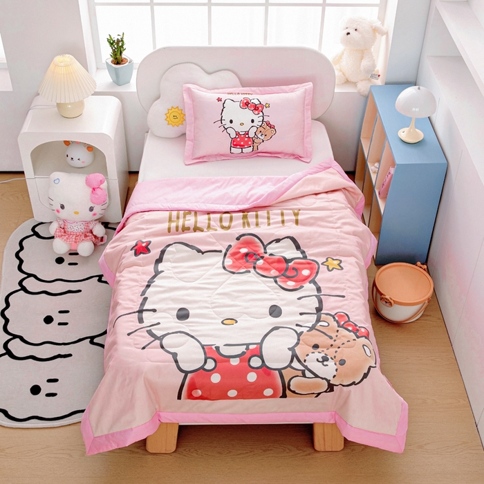 乐秀家纺 2025新款三丽鸥全棉纯棉儿童夏被夏凉被空调被 小熊KT