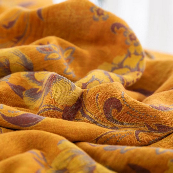 91家纺网 家纺一手货源 找家纺 双层纱家居 2025新款浅色系列双层纱四件套 陌上花开黄