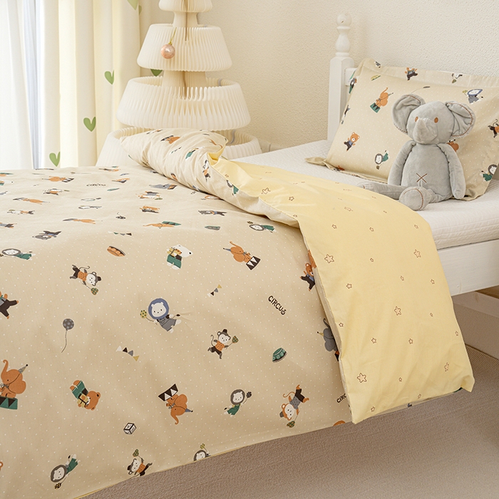 91家纺网 家纺一手货源 找家纺 良佐生活 2025新款高支高密全棉儿童被套 贝塔-黄