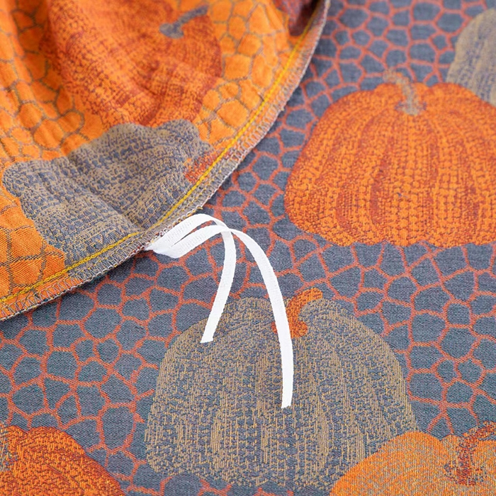 91家纺网 家纺一手货源 找家纺 双层纱家居 2025新款浅色系列双层纱四件套 南瓜-橘蓝