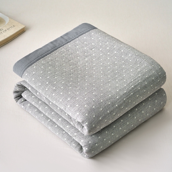 91家纺网 家纺一手货源 找家纺 棠薇家纺2025新款简约风多功能纱布盖毯纱布毯子毛巾被床盖沙发巾单毯枕巾枕套三件套 波点