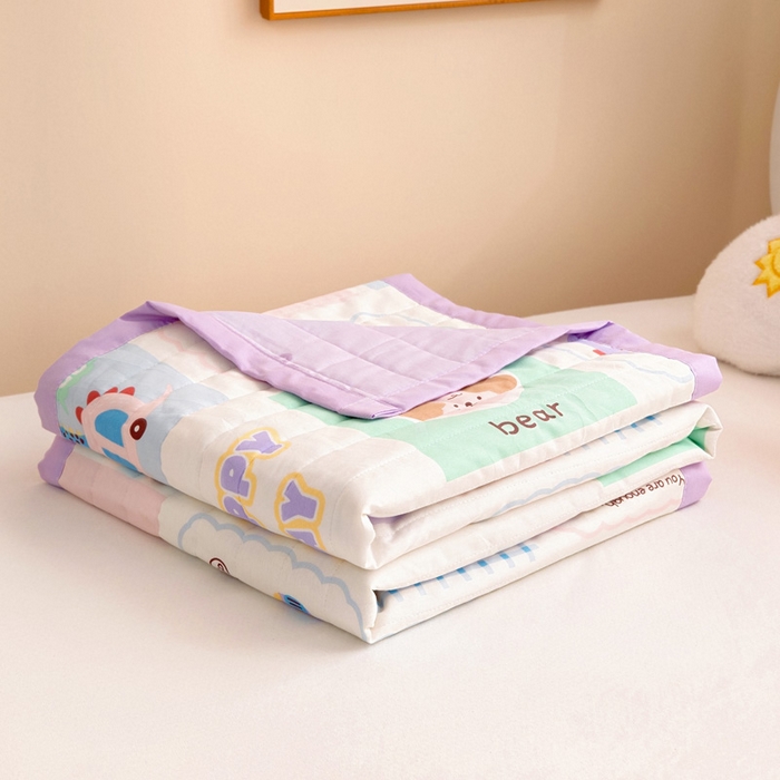 91家纺网 家纺一手货源 找家纺 梵赫   2025新款全棉卡通夏被 快乐旅行