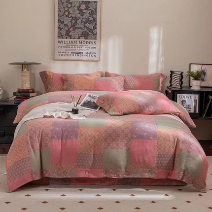 91家纺网 家纺一手货源 找家纺 （总）双层纱家居 2025新款浅色系列双层纱四件套