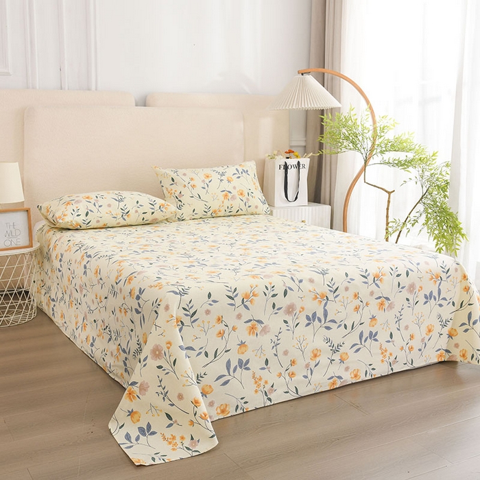 91家纺网 家纺一手货源 找家纺 红日子纺织品 2025新款艾草老粗布床单印花凉席三件套 绚丽