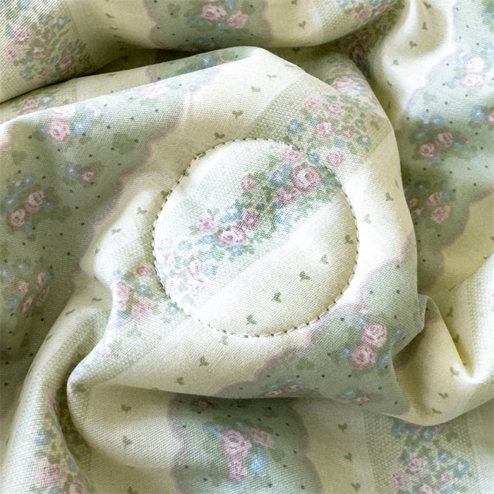 91家纺网 家纺一手货源 找家纺 2025新款全棉花边大豆夏被四件套 半岛茶歇-绿