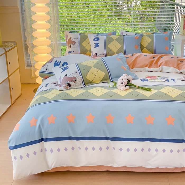 91家纺网 家纺一手货源 找家纺 2025新款亲肤磨毛四件套 欢乐假日