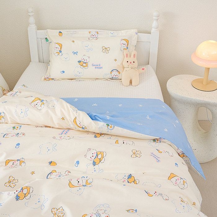 91家纺网 家纺一手货源 找家纺 良佐生活 2025新款高支高密全棉儿童被套 皮皮鲁