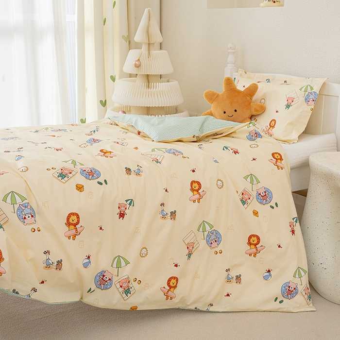 91家纺网 家纺一手货源 找家纺 良佐生活 2025新款高支高密全棉儿童被套 小欢喜