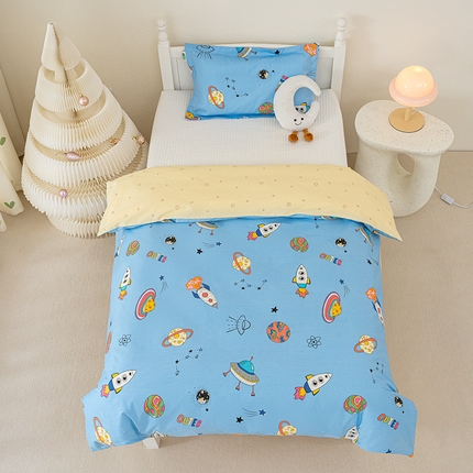 91家纺网 家纺一手货源 找家纺 良佐生活 2025新款高支高密全棉儿童被套 爱尼熊-粉