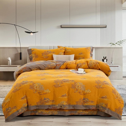 91家纺网 家纺一手货源 找家纺 （总）双层纱家居 2025新款浅色系列双层纱四件套