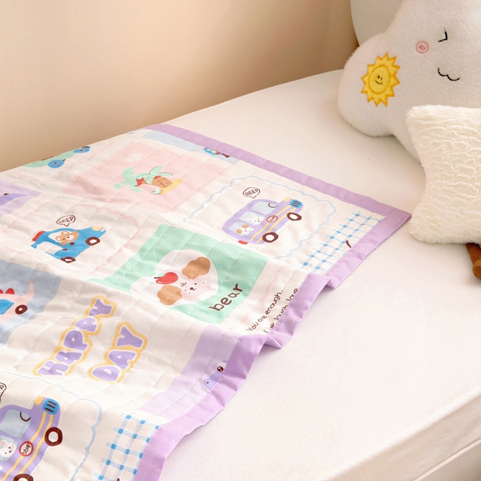 91家纺网 家纺一手货源 找家纺 梵赫   2025新款全棉卡通夏被 快乐旅行