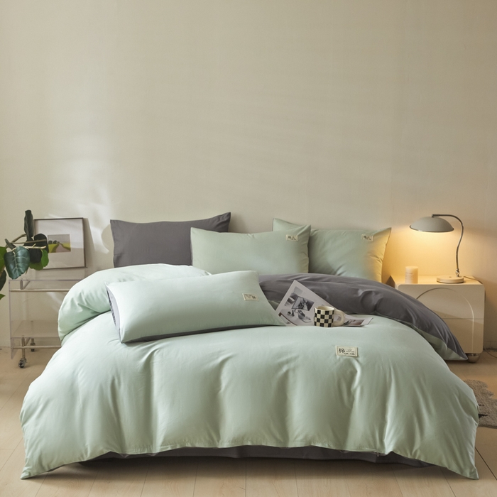 91家纺网 家纺一手货源 找家纺 （总）莱通家纺 2025新款纯色双拼四件套