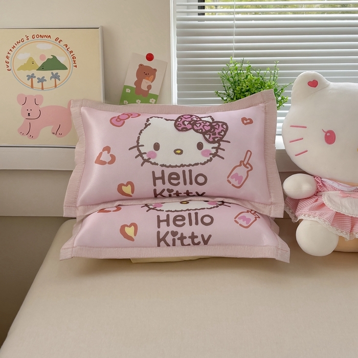 91家纺网 家纺一手货源 找家纺 博雅2025新款冰丝单枕套三丽欧，宇航员，卡皮 甜酷KT