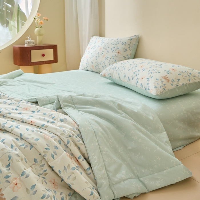 91家纺网 家纺一手货源 找家纺 珂博家纺2025新款亲肤全棉印花夏被 沁心田园