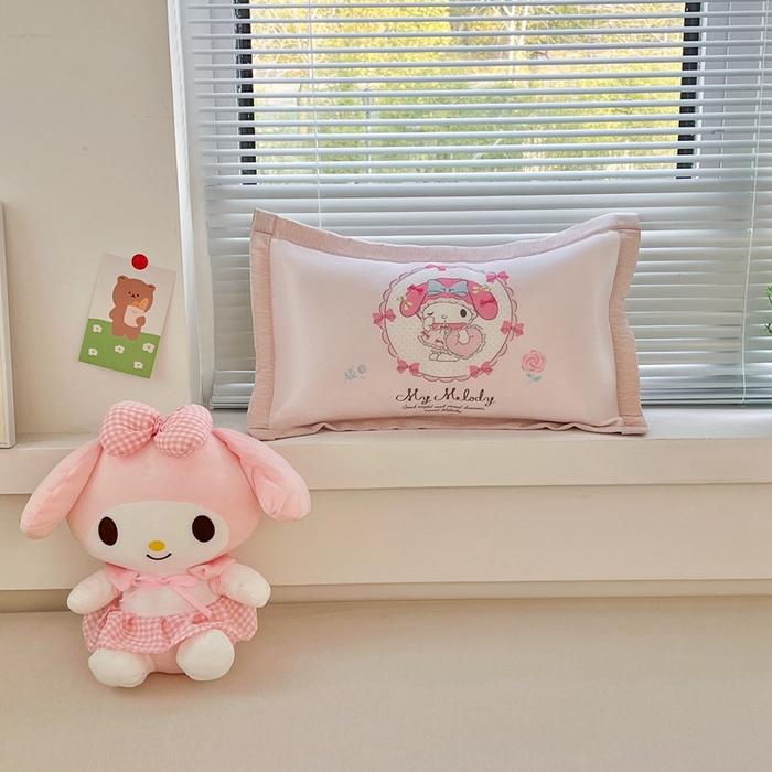 91家纺网 家纺一手货源 找家纺 博雅2025新款冰丝单枕套三丽欧，宇航员，卡皮 小花美乐蒂