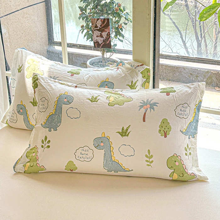 91家纺网 家纺一手货源 找家纺 创优  2025新款有氧双层纱小清新印花小花边夏被夏凉被可机洗空调被子被芯 恐龙乐园