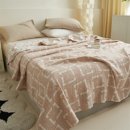  2025新款全棉毛巾被全棉纱布盖毯（已做缩水处理） 莱卡-浅驼