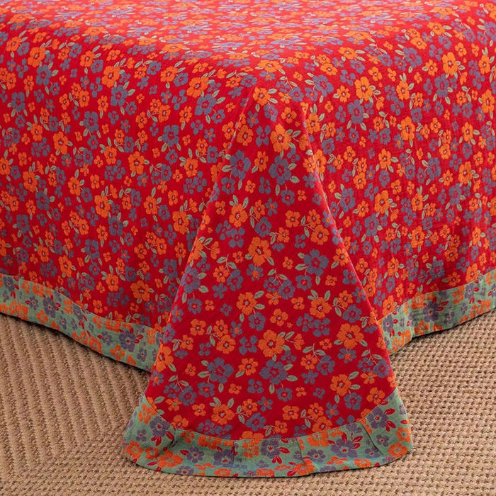 91家纺网 家纺一手货源 找家纺 双层纱家居 2025新款深色系列双层纱四件套 花间物语红