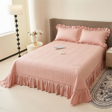 恒爱 2025新款A类全棉纯棉多功能单床盖-一枝独秀 豆沙