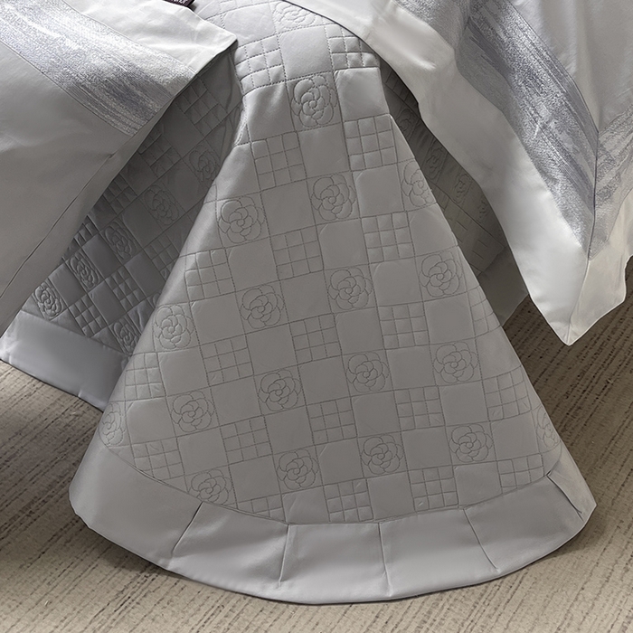 91家纺网 家纺一手货源 找家纺 直播爆款A类100支长绒棉夹棉床盖床笠四件套全棉纯棉床单加厚高端重工刺绣四季款床上用品 瑾雅-蔓帝灰