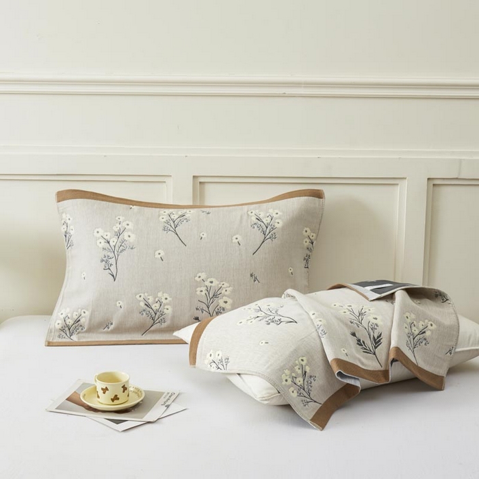 91家纺网 家纺一手货源 找家纺 2025新款纯棉加厚精梳棉纱布枕巾 慕朵-浅咖 52*78cm/对