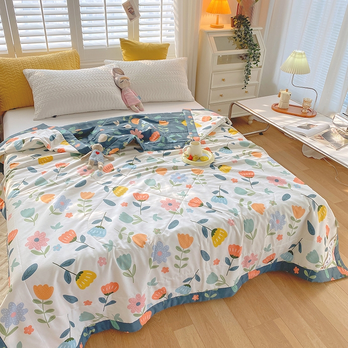 91家纺网 家纺一手货源 找家纺  2025新款A类全棉棉花夏被纯棉夏被 被子被芯 落落繁花