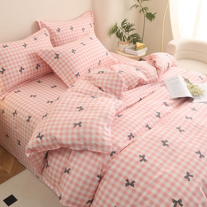 91家纺网 家纺一手货源 找家纺 圣锦 2025新款全棉四件套舒芙蕾