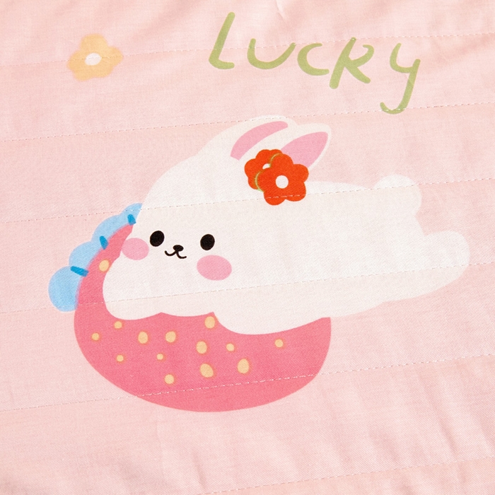 91家纺网 家纺一手货源 找家纺 梵赫   2025新款全棉卡通夏被 蝴蝶结小兔