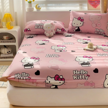 名兮家居 2025新款正版授权经典奥特曼-三丽鸥全棉印花床笠 爱心kt
