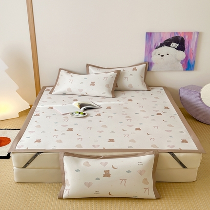 91家纺网 家纺一手货源 找家纺 （总）三味舒屋 2025新款抗菌防螨900D高端养生印花冰藤凉席