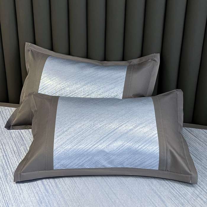 91家纺网 家纺一手货源 找家纺 阿亮家居 2025新款凉席冰丝席三明治宽包边刺绣款粗冰丝凉席流星雨紫灰（床笠款）