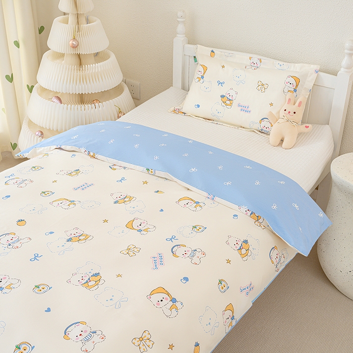 91家纺网 家纺一手货源 找家纺 良佐生活 2025新款高支高密全棉儿童被套 皮皮鲁