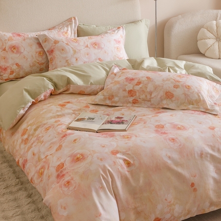 2025新款全棉纯棉【如梦令】红金裸盖棉四件套【标准号全网控价（折后券后）不低于199元】 梦幻花园