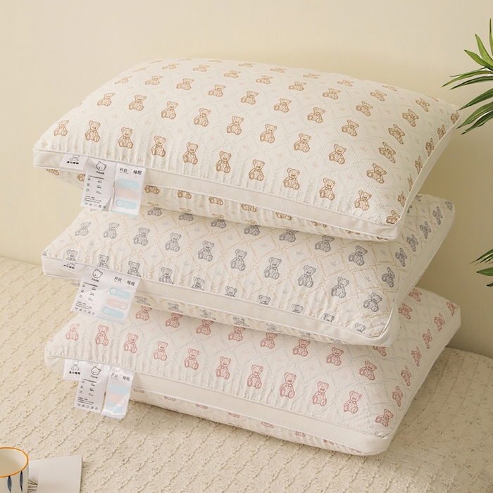 91家纺网 家纺一手货源 找家纺 （总）大熊枕芯 2025新款泡泡纱亲肤小熊枕系列