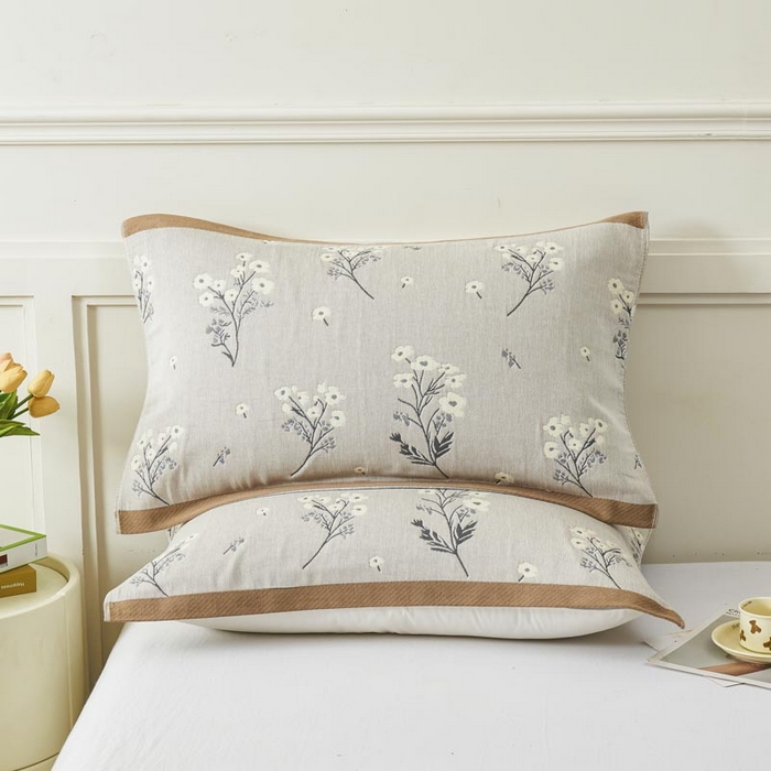 91家纺网 家纺一手货源 找家纺 2025新款纯棉加厚精梳棉纱布枕巾 慕朵-浅咖 52*78cm/对