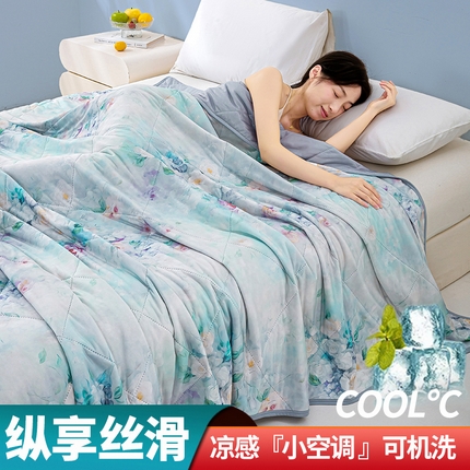 罗布斯2025新款夏被A类氨纶凉感丝印花夏凉被可机洗空调被芯(有多场景买家秀） 虞美人