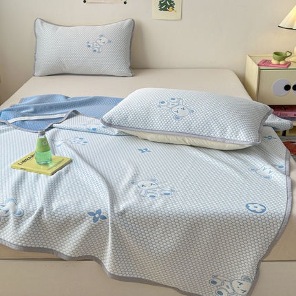 91家纺网 家纺一手货源 找家纺 （总）席佬大  2025新款提花冰豆豆凉席三件套