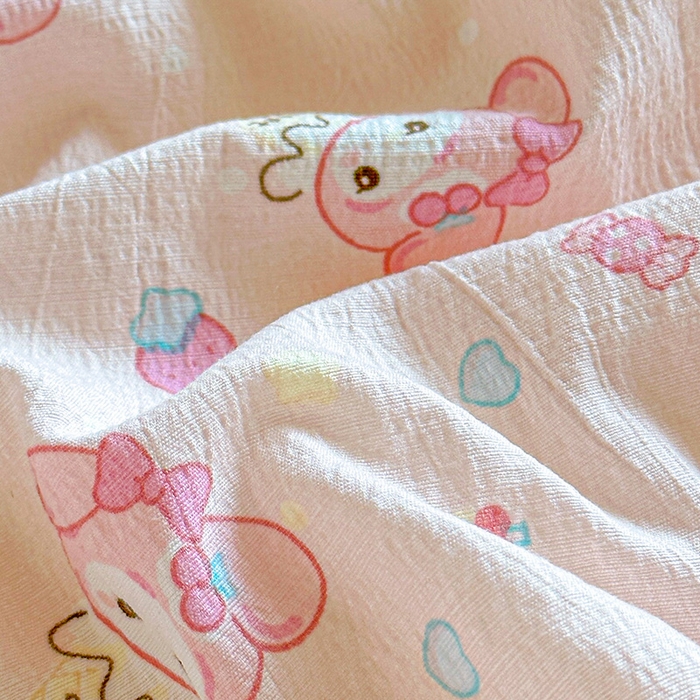 91家纺网 家纺一手货源 找家纺 创优  2025新款有氧双层纱小清新印花小花边夏被夏凉被可机洗空调被子被芯 小美冰激凌