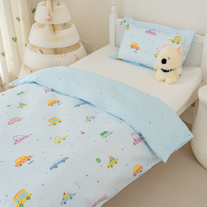 91家纺网 家纺一手货源 找家纺 良佐生活 2025新款高支高密全棉儿童被套 快乐巴士