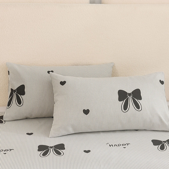 91家纺网 家纺一手货源 找家纺 红日子纺织品 2025新款艾草老粗布床单印花凉席三件套 蝴蝶结