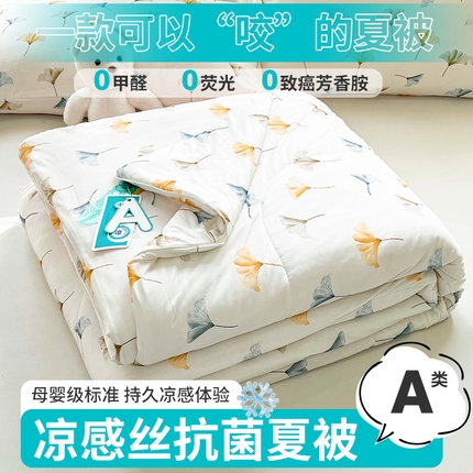 好梦来家纺（原锦茂家纺） 2026新款印花凉感丝抗菌夏被 银杏叶