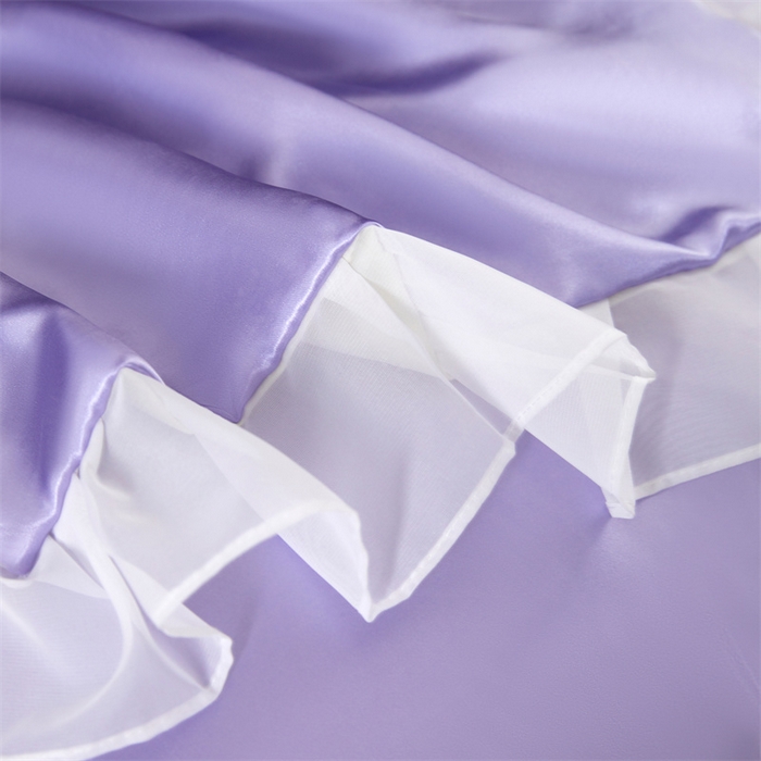 91家纺网 家纺一手货源 找家纺 梦舒羽 2025新款公主风夏季冰丝枕套单人一对装可水洗花边枕头套宿舍48x74cm枕芯套枕头套 花边款-雪青色