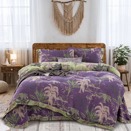 91家纺网 家纺一手货源 找家纺 （总）双层纱家居 2025新款深色系列双层纱四件套