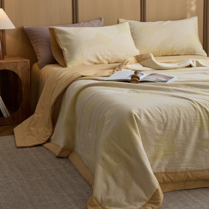 91家纺网 家纺一手货源 找家纺 莱福仕家纺 2025新款水洗棉色织大提花夏被  （控价150*200不低于199 200*230不低于219） 羽织星序